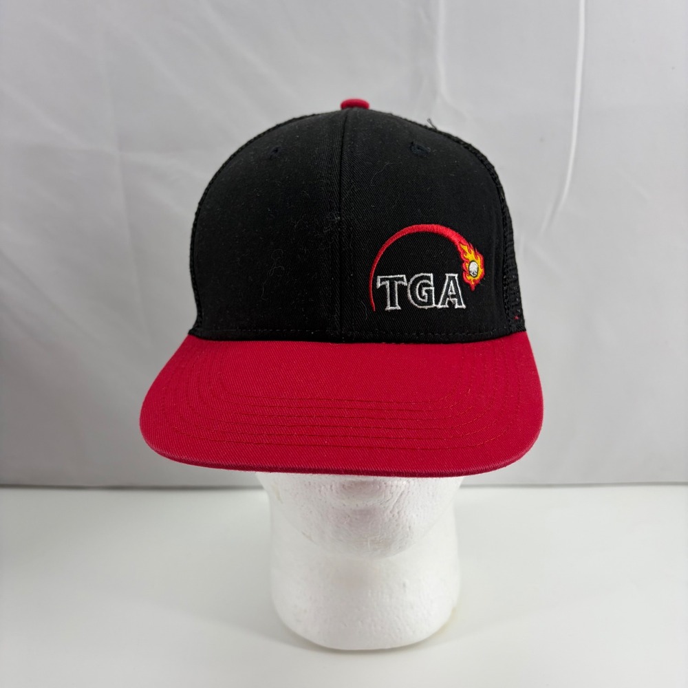 Air Force One TGA Premier Junior Golf Trucker Hat Kids Black Red Snapback Cap